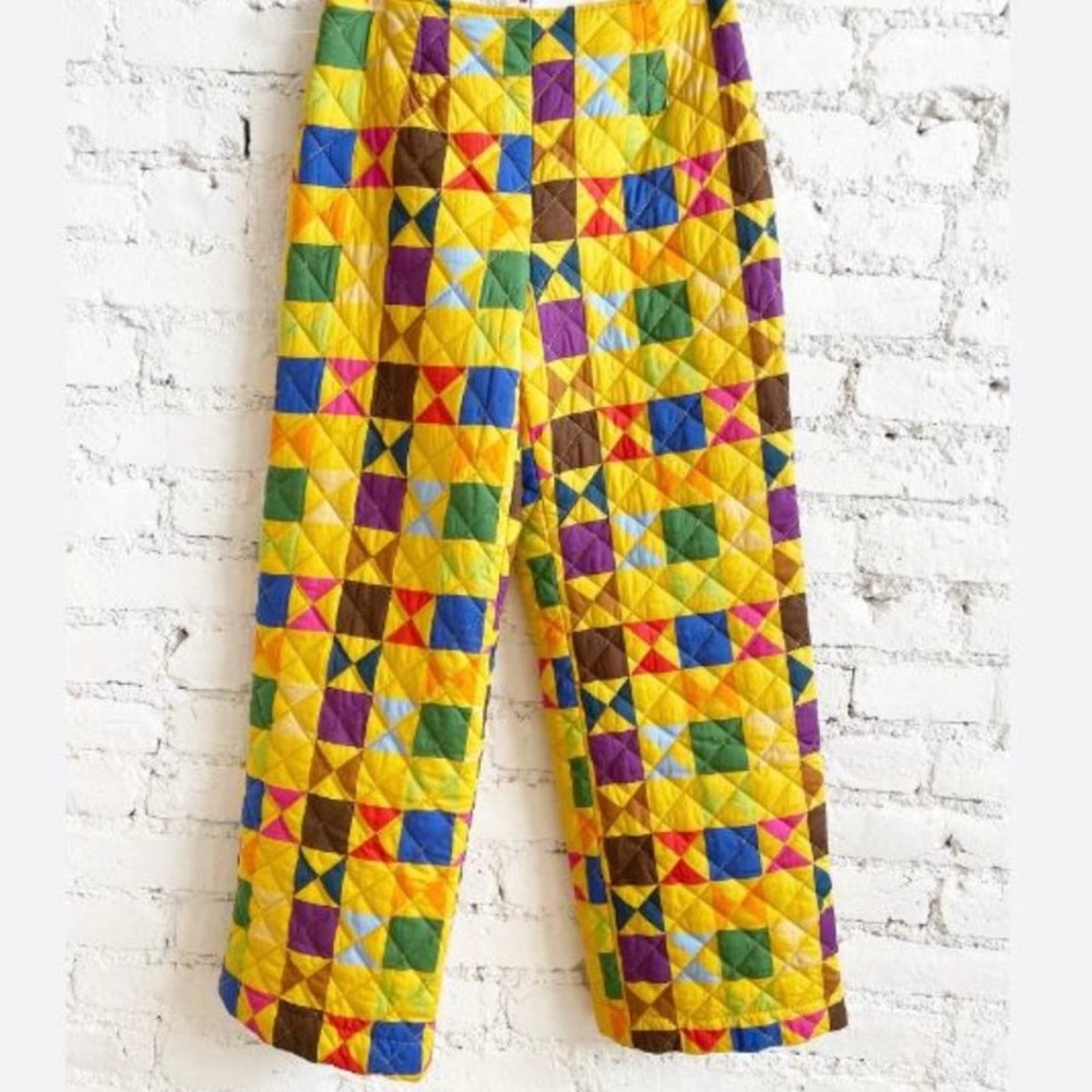 Luisa Quilted Pants Lisa Says Gah - Yellow Quilt - Small Only - Picture 3 of 7